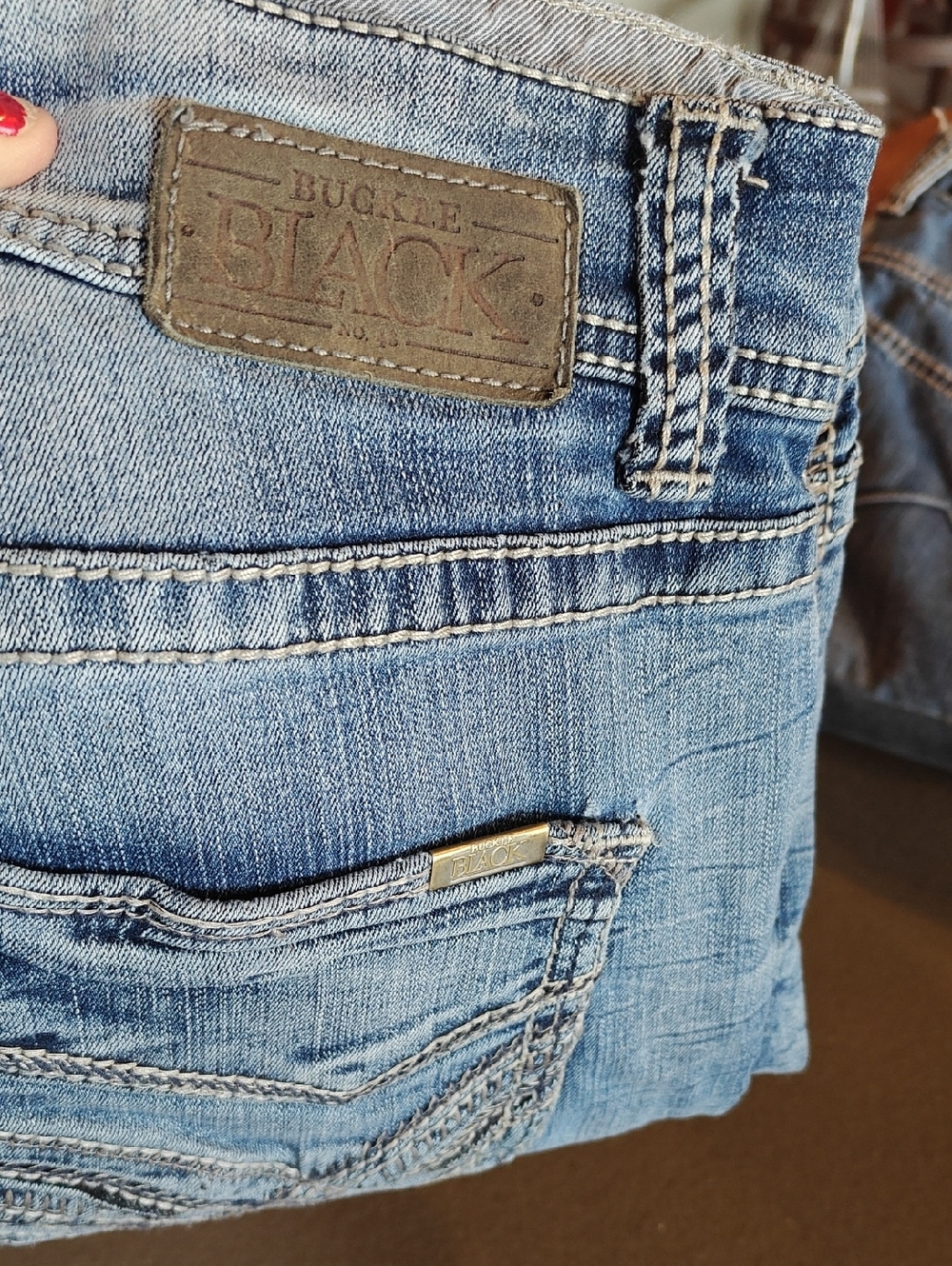 Memorial Day Sale! Buckle Black Faded Blue Denim Jeans